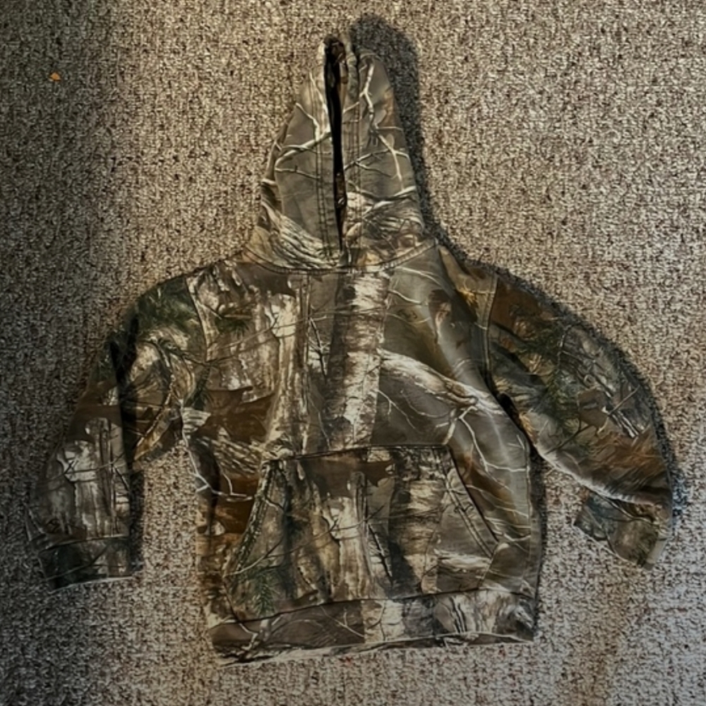 Game winner youth camo hooded sweatshirt